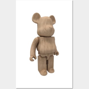 wood bearbrick Posters and Art